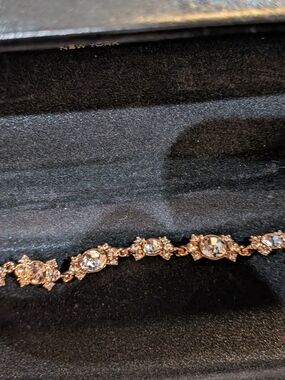 Givenchy Rose Gold Crystal Link Bracelet